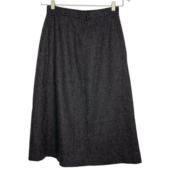 Vintage Koret size 10 100% Wool Union Label Gray A Line Knee Length Lined Skirt - Picture 3 of 10
